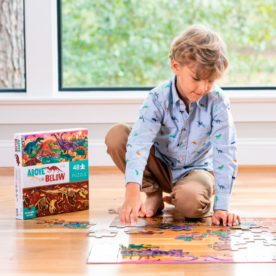 Above & Below Puzzle 48 Pc - Dinosaur World