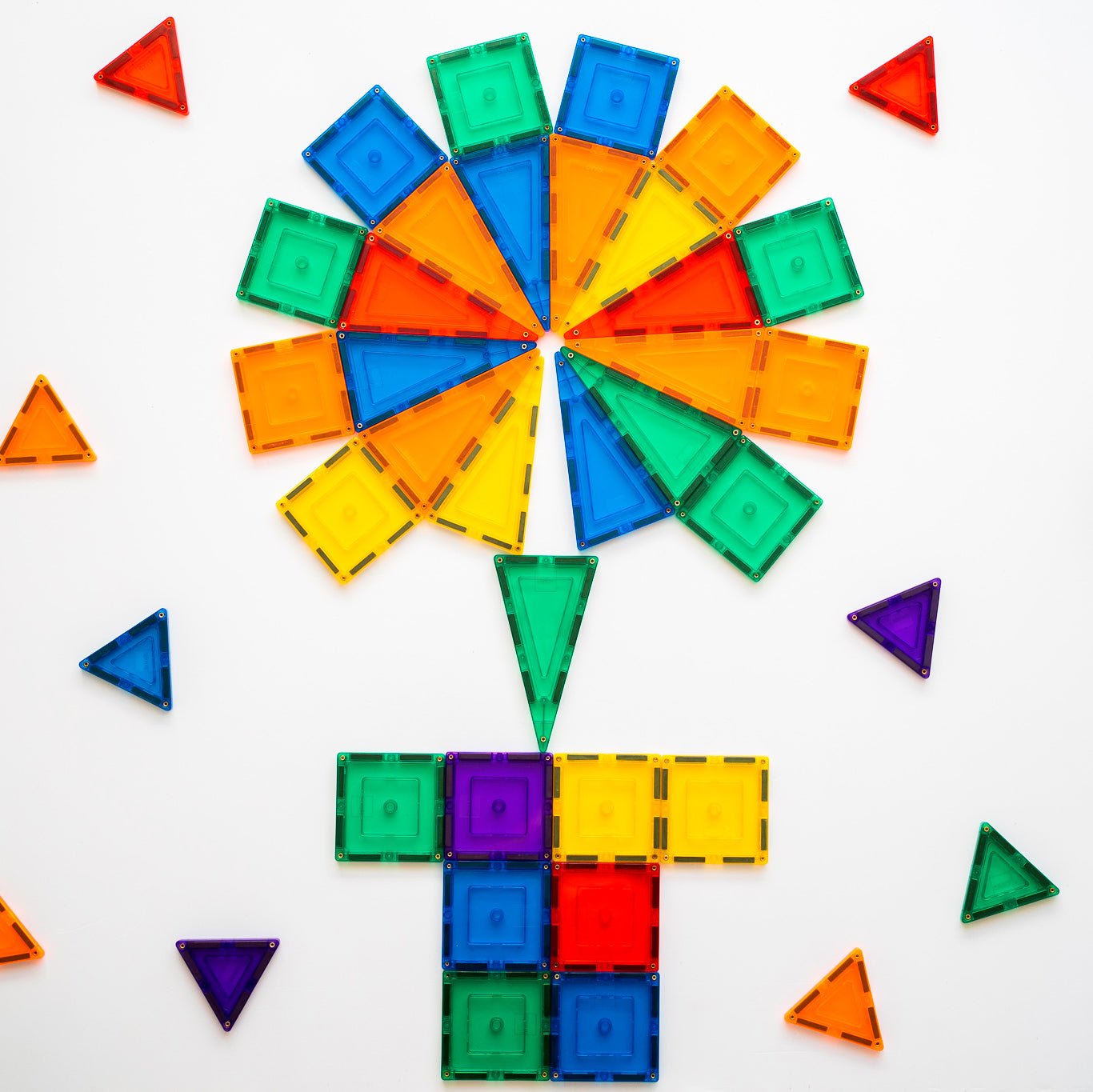 Learn & Grow Magnetic Tiles - Base Pack (64 Pieces)