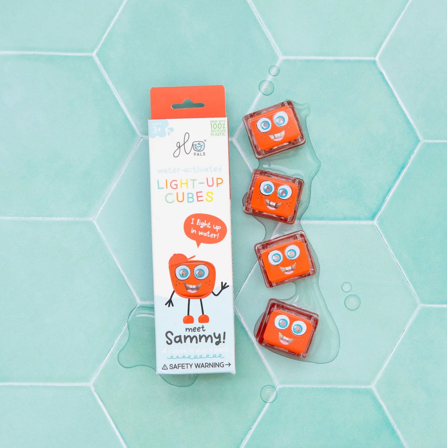 Glo Pals Water Activated Light-Up Cubes - Sammy (Red)