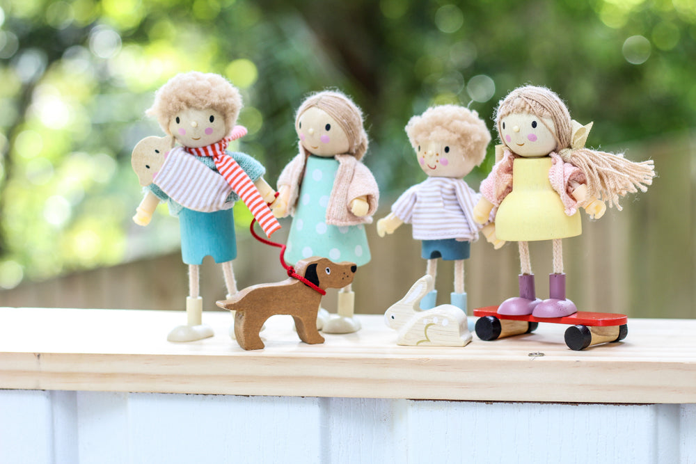 Mr. Goodwood & His Dog - Wooden Doll