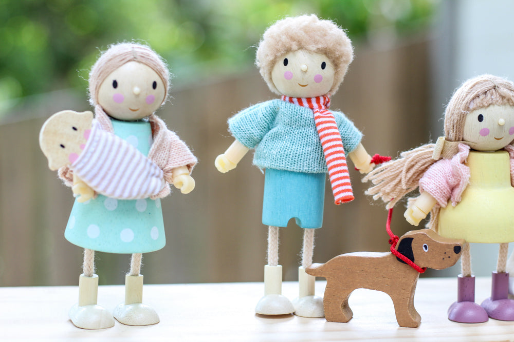 Mr. Goodwood & His Dog - Wooden Doll
