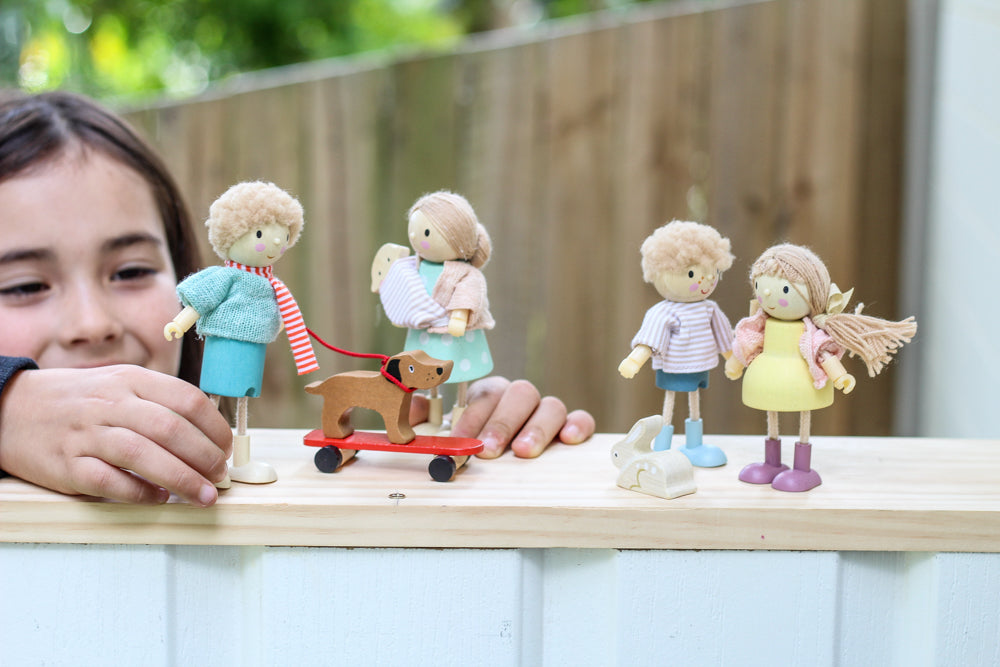 Mr. Goodwood & His Dog - Wooden Doll