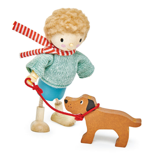 Mr. Goodwood & His Dog - Wooden Doll