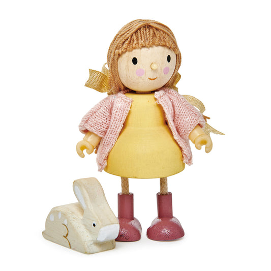 Amy & Her Rabbit - Wooden Doll