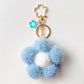Plush Pom Pom Flower Keychain Charm