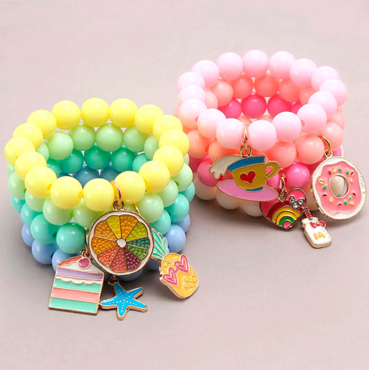 Colourful Beaded Charm Bracelets