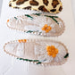Dorothy Vintage Fabric Snap Hair Clips - Set of 6 - Brown Leopard