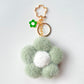 Plush Pom Pom Flower Keychain Charm