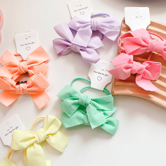 Lucy Candy Coloured Bow Hair Ties - Set of 2