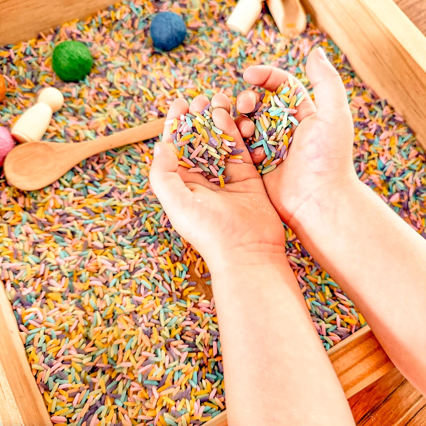Sensory Rice - Pastel Rainbow