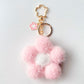 Plush Pom Pom Flower Keychain Charm
