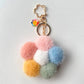 Plush Pom Pom Flower Keychain Charm