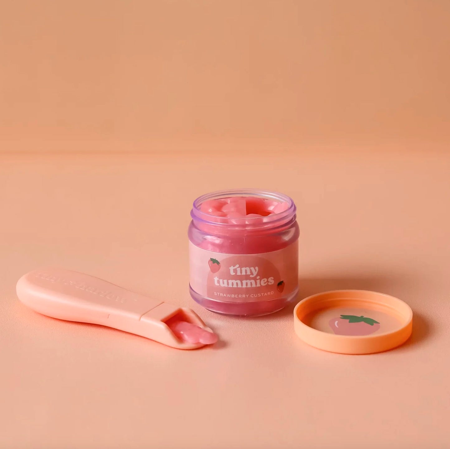Tiny Tummies Food Jar & Spoon Set - Strawberry Custard