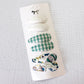 Dorothy Vintage Fabric Snap Hair Clips - Set of 6 - Teal & White