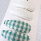 Dorothy Vintage Fabric Snap Hair Clips - Set of 6 - Teal & White
