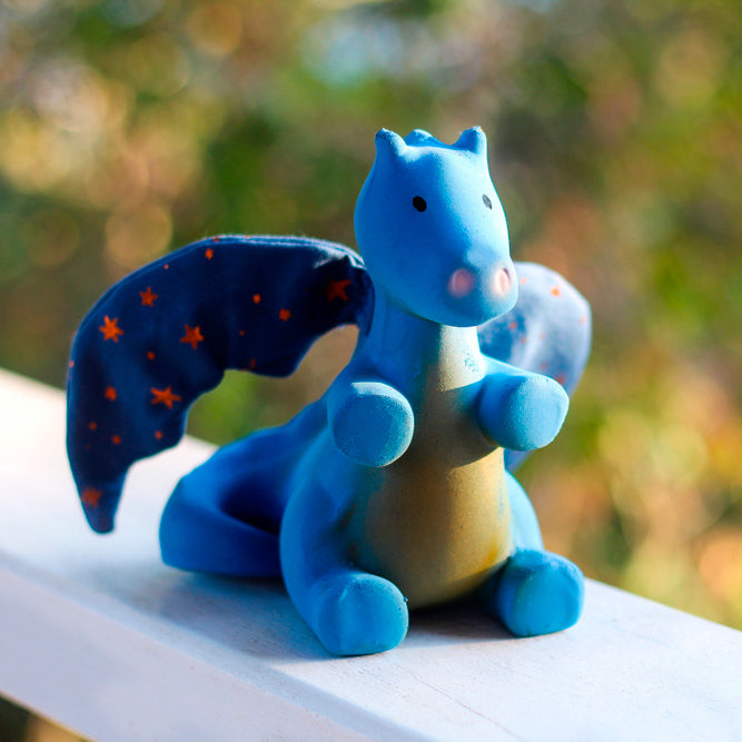 Midnight Dragon Natural Rubber Baby Rattle