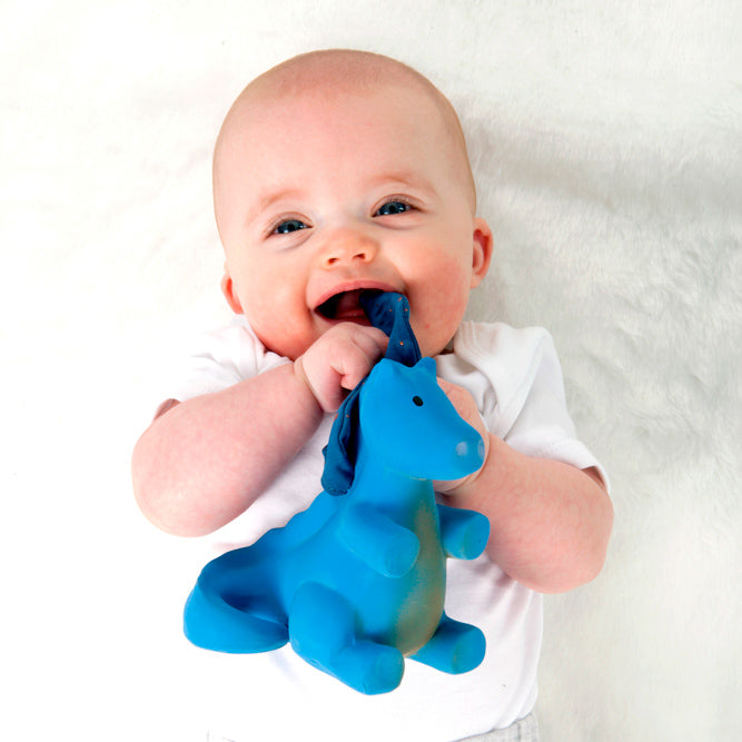 Midnight Dragon Natural Rubber Baby Rattle