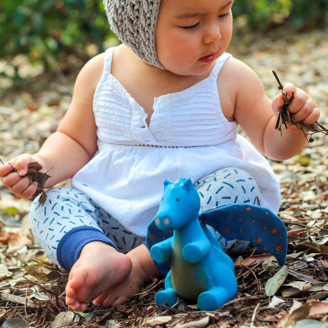 Midnight Dragon Natural Rubber Baby Rattle
