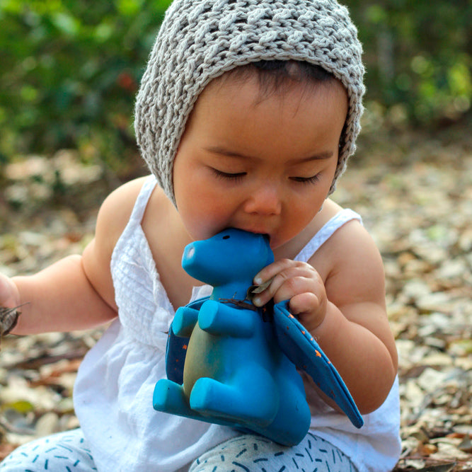 Midnight Dragon Natural Rubber Baby Rattle