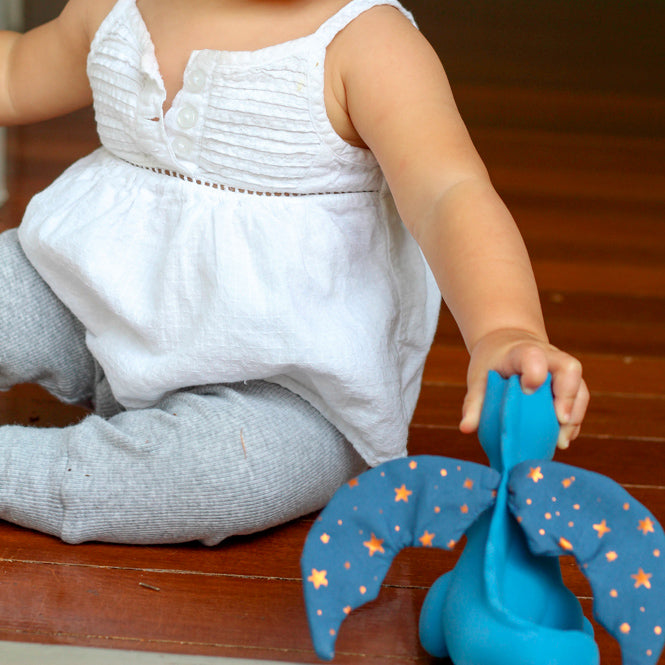 Midnight Dragon Natural Rubber Baby Rattle