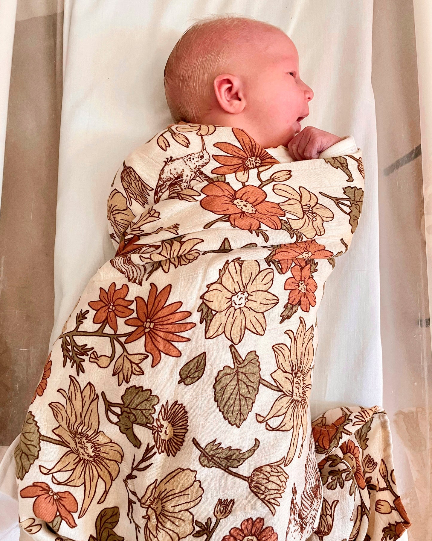 Muslin Baby Swaddle - Vintage Garden