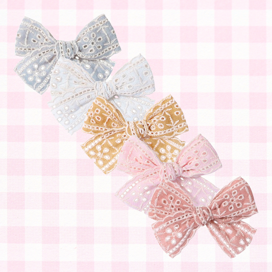 Fifi Vintage Lace Bow Hair Clips - Set of 2
