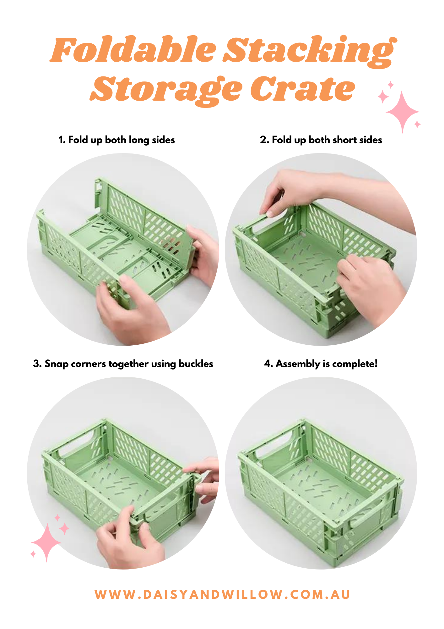 Foldable Stacking Storage Crates
