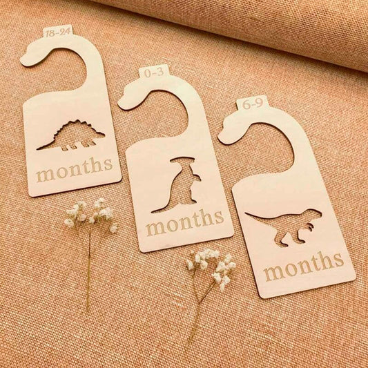 Dinosaur Wooden Closet Dividers - Set of 7