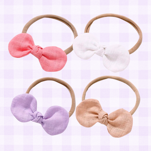 Maggie Linen Mini Bow Headband