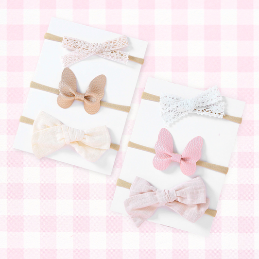 Pearl 3 Piece Bow Headband Set