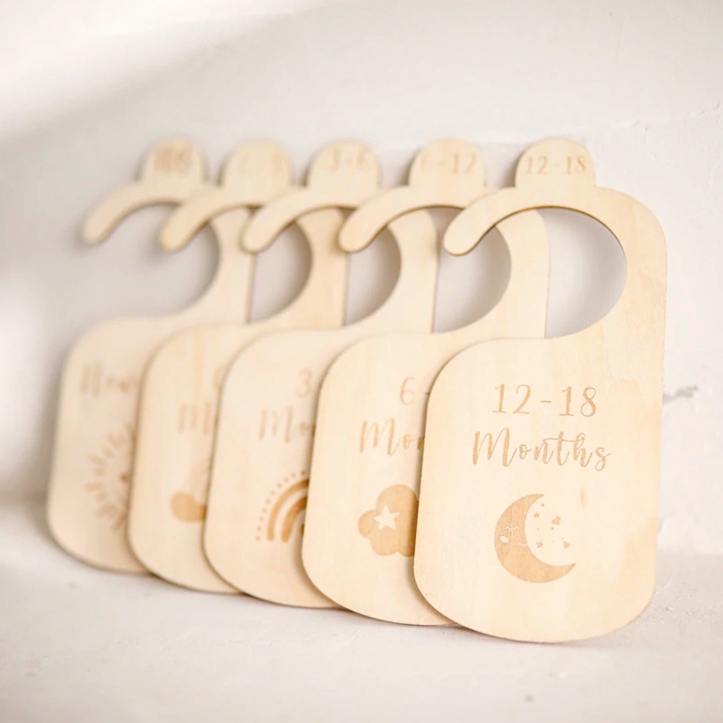 Boho Wooden Closet Dividers - Set of 5