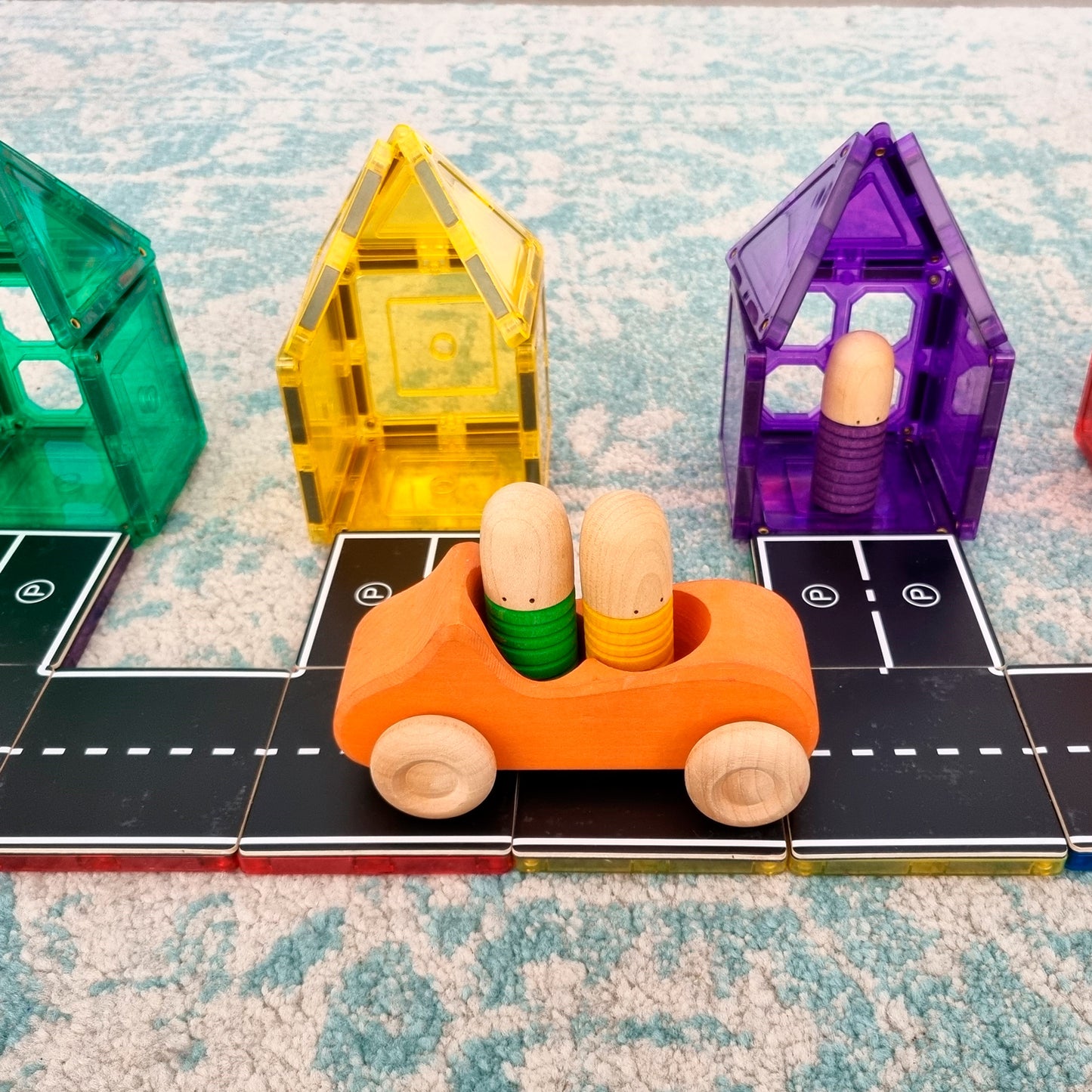 Learn & Grow Magnetic Tile Topper - Road Pack (40 Pieces)