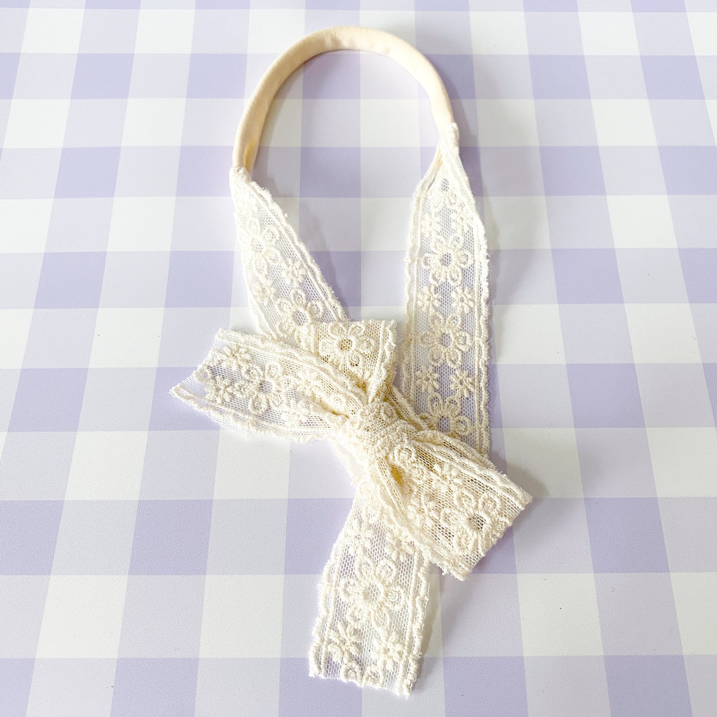 Abigail Vintage Lace Bow Headband