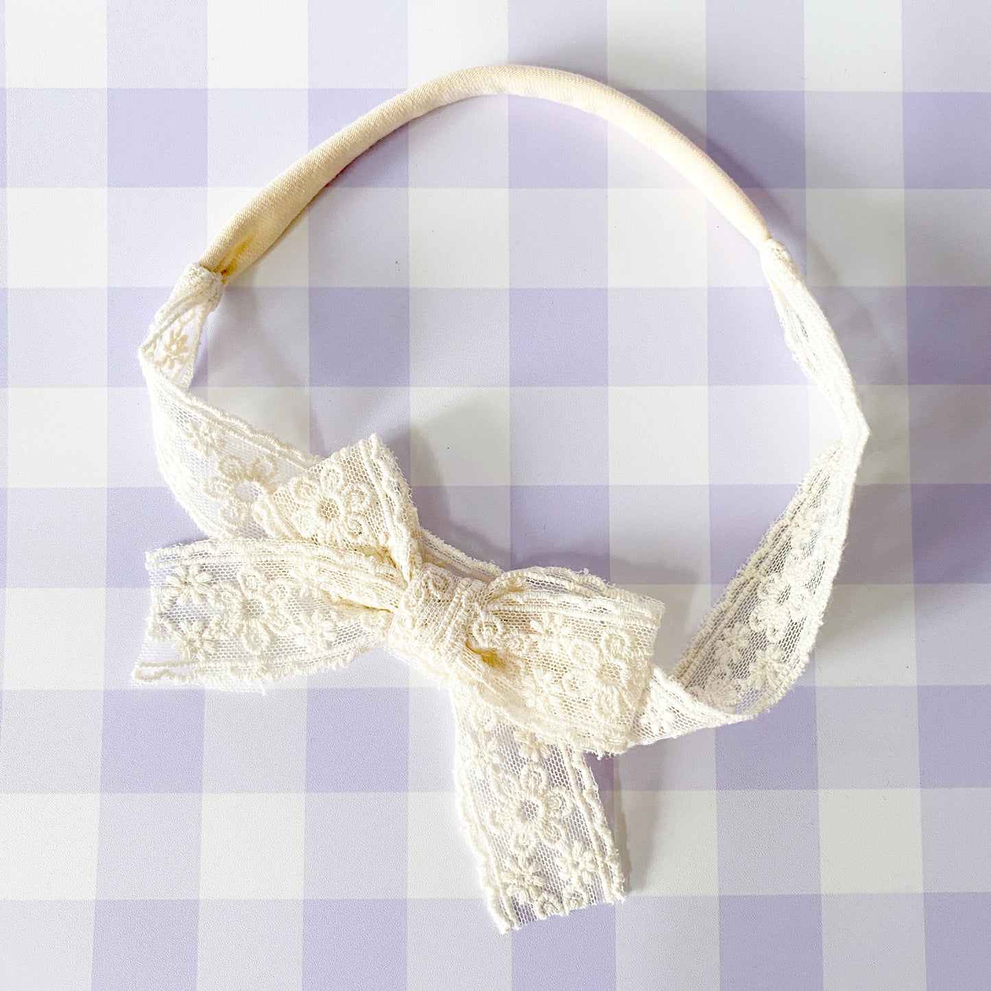 Abigail Vintage Lace Bow Headband