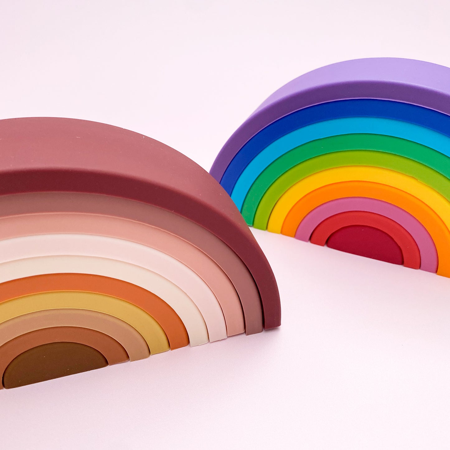 Silicone Rainbow Stacker Large - Earthy