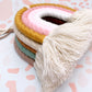 Boho Rainbow Macrame Wall Hanging - Brown, Red & Yellow