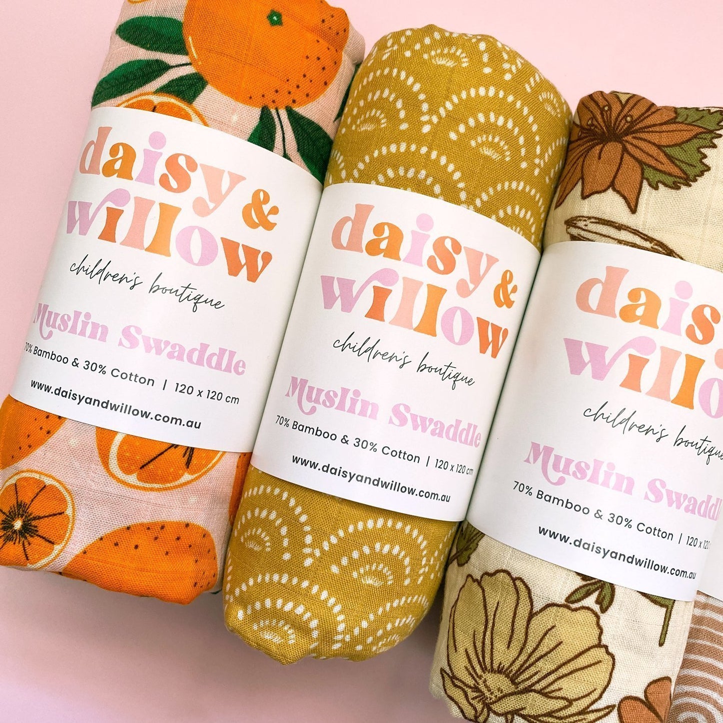 Muslin Baby Swaddle - Rust Rainbow
