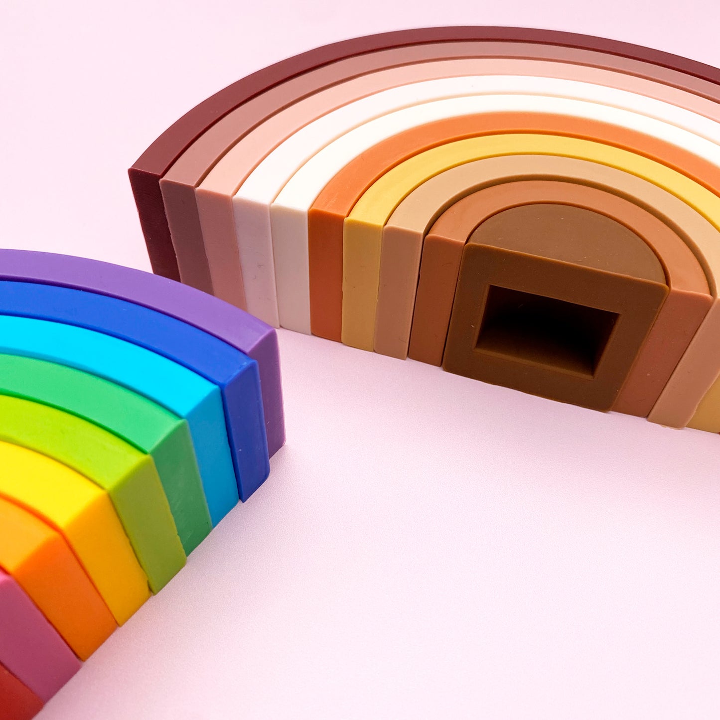 Silicone Rainbow Stacker Large - Earthy