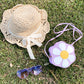 Bonnie Straw Hat with Lace Bow - Beige