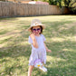 Bonnie Straw Hat with Lace Bow - Beige