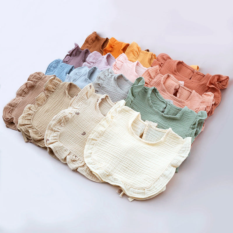 Nellie Ruffle Frill Muslin Bib