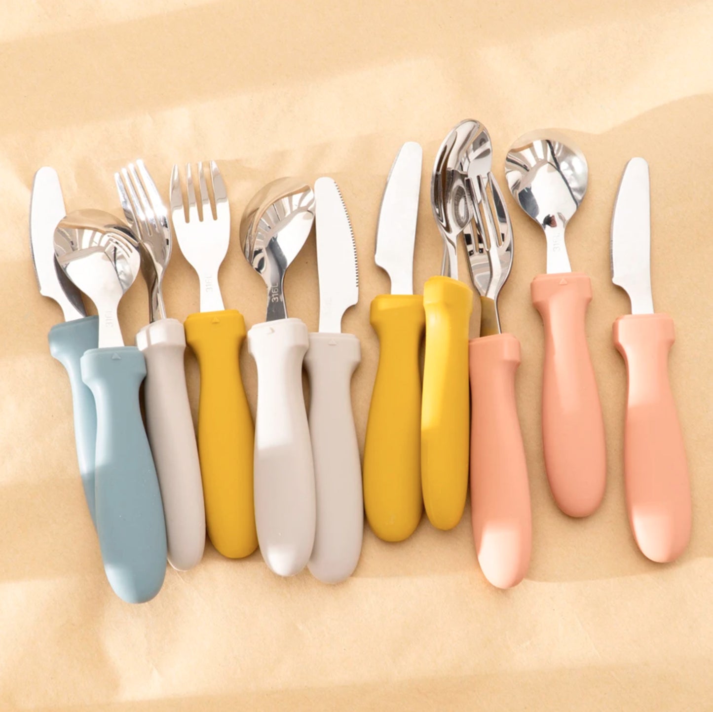 Big Kid Silicone & Stainless Steel Cutlery - 3 Piece Set