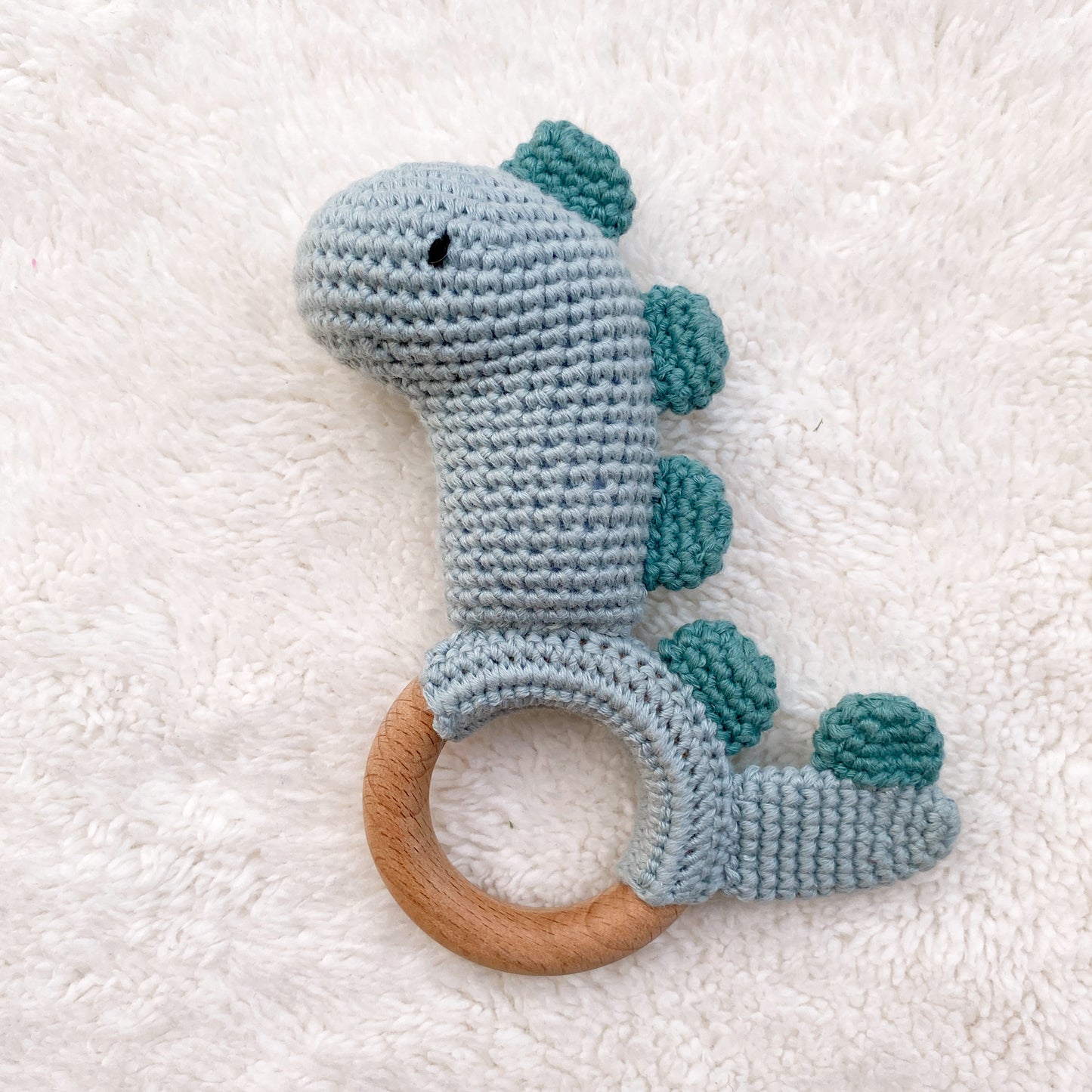Dippy Dinosaur Crochet Baby Rattle