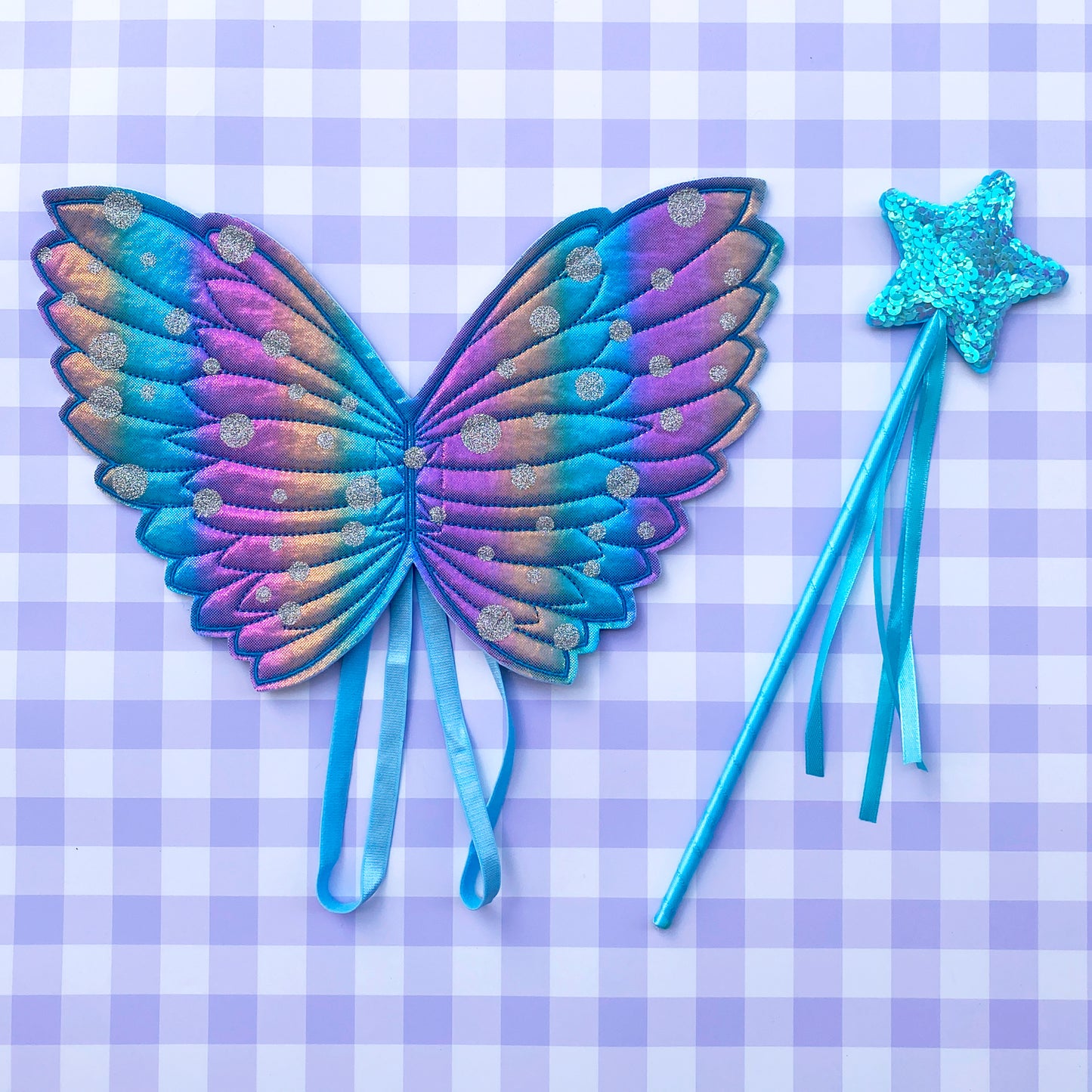 Rainbow Fairy Wings & Wand Dress-Up Set