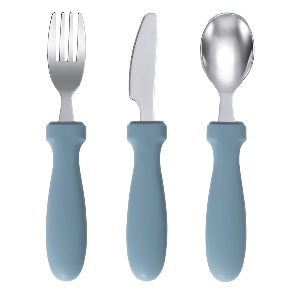 Big Kid Silicone & Stainless Steel Cutlery - 3 Piece Set