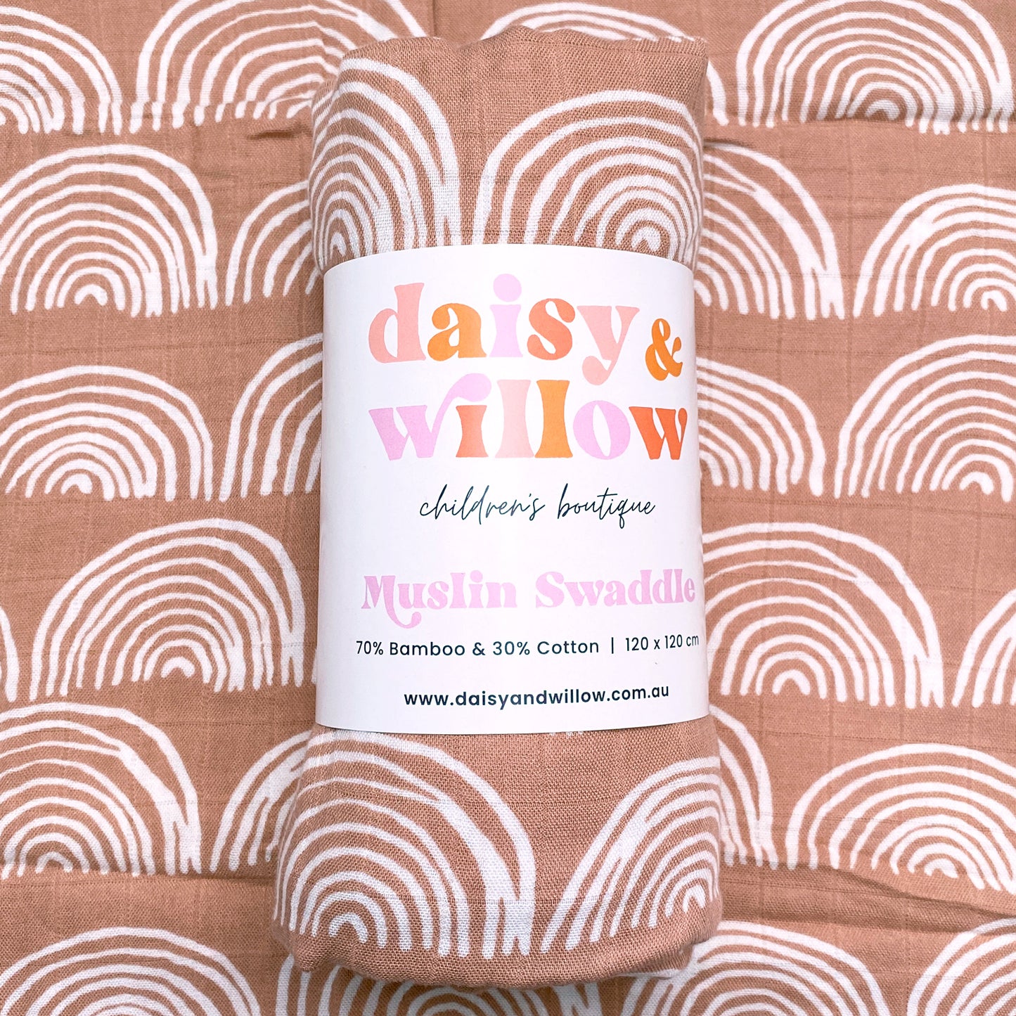 Muslin Baby Swaddle - Boho Rainbow