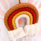 Boho Rainbow Macrame Wall Hanging - Brown, Red & Yellow