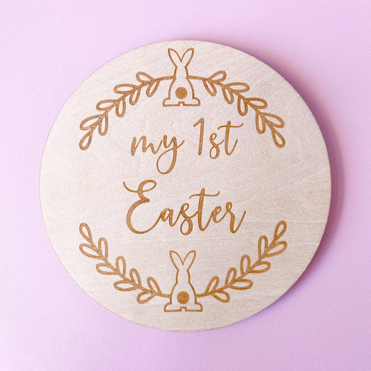My 1st Easter Wooden Milestone Disc - Bunny