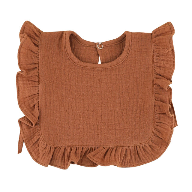 Nellie Ruffle Frill Muslin Bib