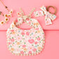 Clara Vintage Lace Bib & Bow Headband Set